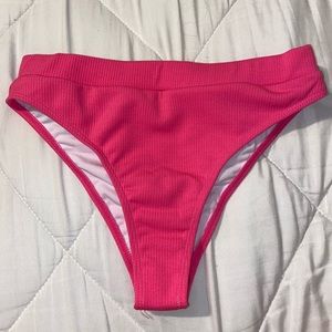 hot pink high cut waist bikini bottoms